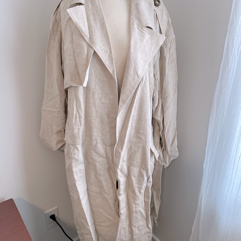 ASOS linen oversized trench coat